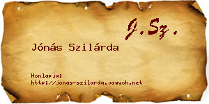 Jónás Szilárda névjegykártya